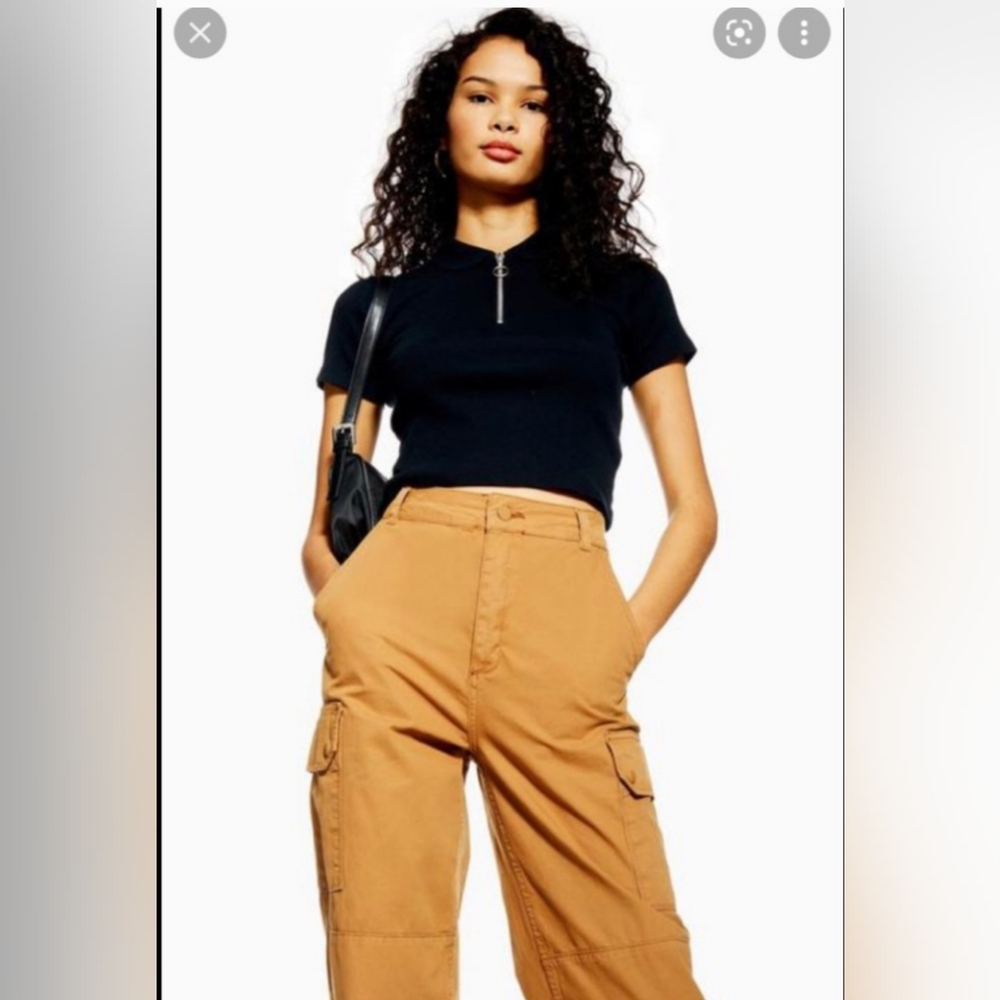 TOPSHOP Cargo Utility Jogger Pants in Tan, Size 6